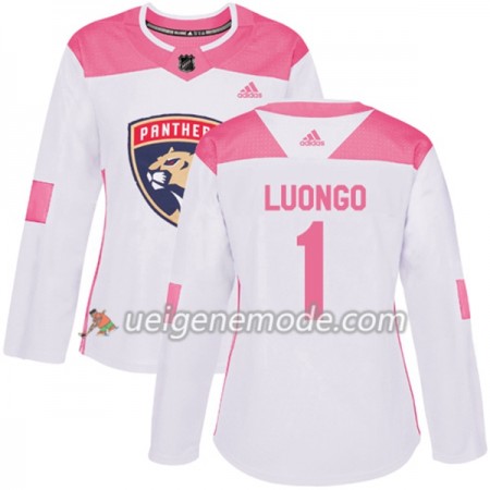 Dame Eishockey Florida Panthers Trikot Roberto Luongo 1 Adidas 2017-2018 Weiß Pink Fashion Authentic